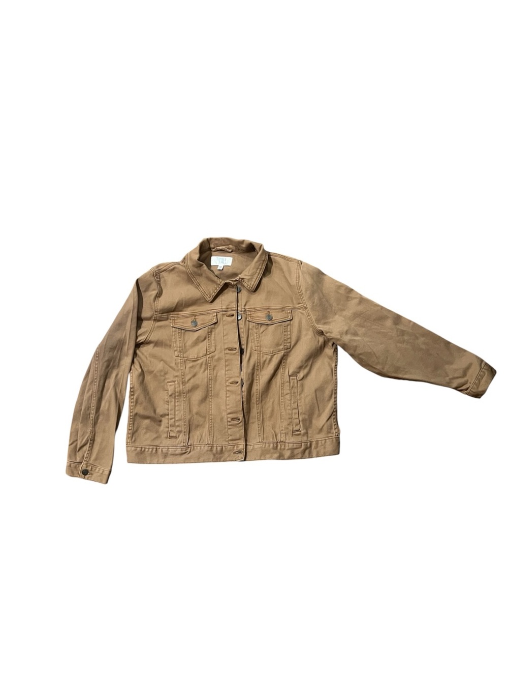 Time & Tru Tan Denim Trucker Jacket size 22 XXXL
